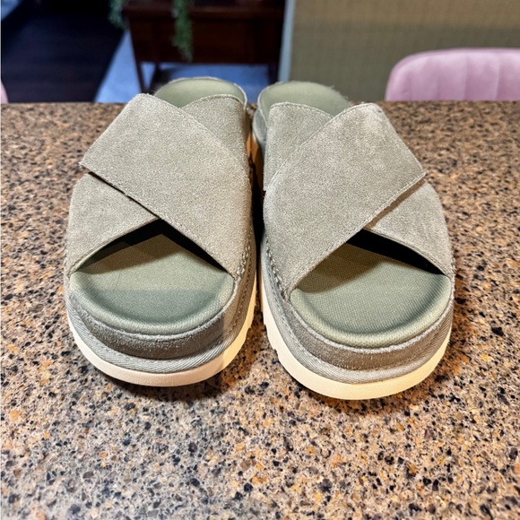 UGG Olive Green Goldenstar Slide Sandals - Picture 2 of 6